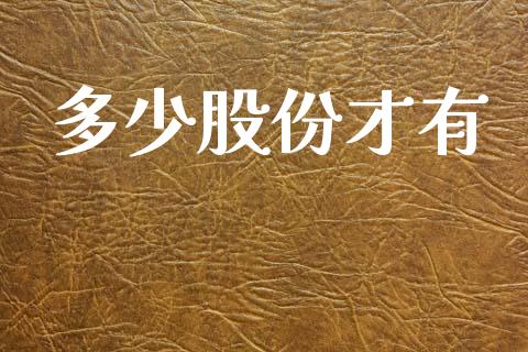 多少股份才有_https://m.fsyjjx.cn_期货保证金计算_第1张