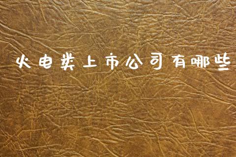 火电类上市公司有哪些_https://m.fsyjjx.cn_期货保证金计算_第1张