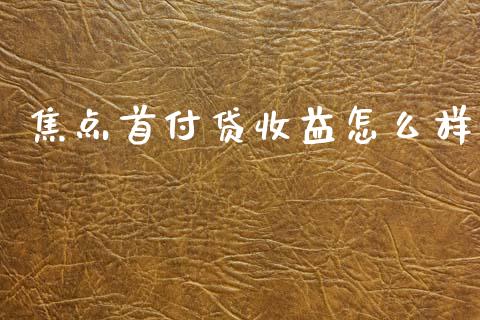 焦点首付贷收益怎么样_https://m.fsyjjx.cn_股指期货保证金_第1张