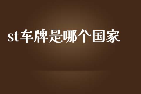 st车牌是哪个国家_https://m.fsyjjx.cn_期货保证金_第1张
