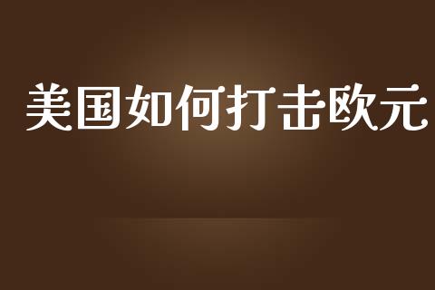 美国如何打击欧元_https://m.fsyjjx.cn_期货如何开户_第1张