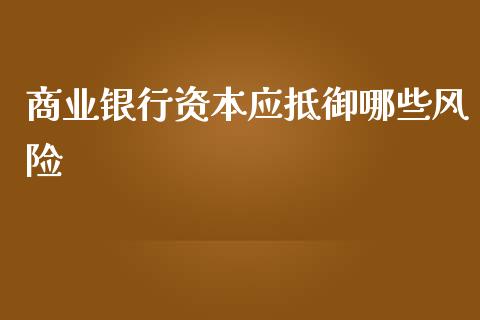 商业银行资本应抵御哪些风险_https://m.fsyjjx.cn_股指期货保证金_第1张