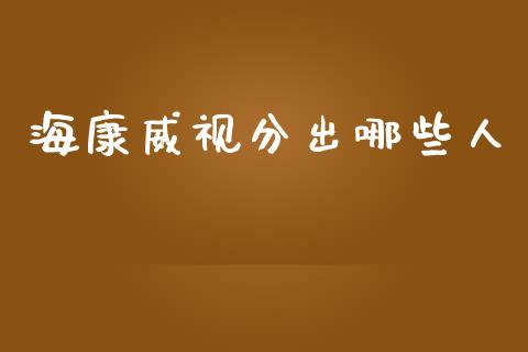 海康威视分出哪些人_https://m.fsyjjx.cn_期货保证金_第1张