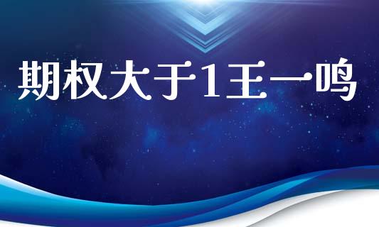 期权大于1王一鸣_https://m.fsyjjx.cn_期货保证金计算_第1张