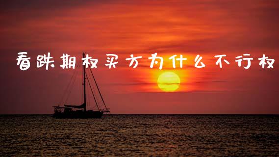 看跌期权买方为什么不行权_https://m.fsyjjx.cn_股指期货保证金_第1张
