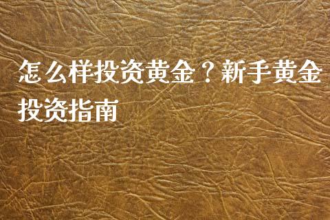 怎么样投资黄金？新手黄金投资指南_https://m.fsyjjx.cn_期货保证金计算_第1张