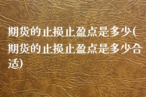期货的止损止盈点是多少(期货的止损止盈点是多少合适)_https://m.fsyjjx.cn_期货如何开户_第1张