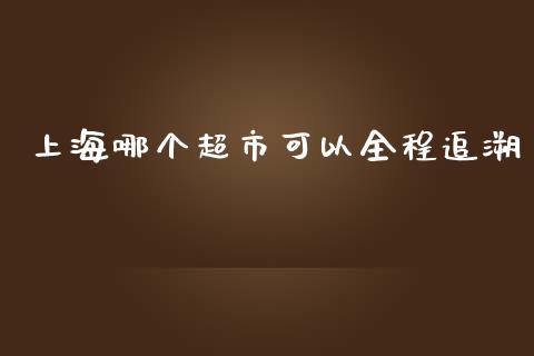 上海哪个超市可以全程追溯_https://m.fsyjjx.cn_股指期货保证金_第1张