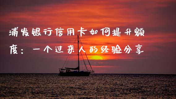 浦发银行信用卡如何提升额度：一个过来人的经验分享_https://m.fsyjjx.cn_期货保证金_第1张