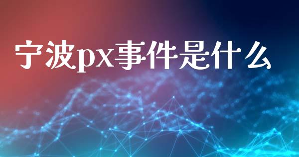 宁波px事件是什么_https://m.fsyjjx.cn_股指期货保证金_第1张