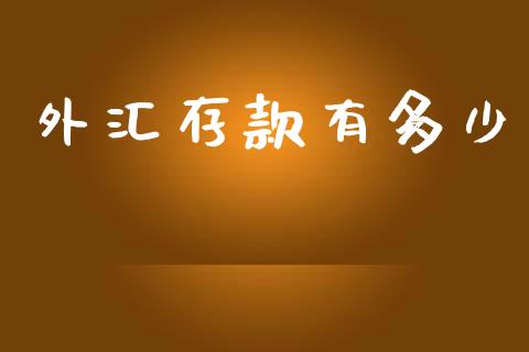 外汇存款有多少_https://m.fsyjjx.cn_期货保证金_第1张