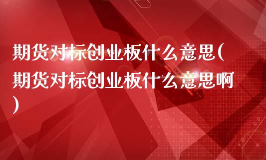 期货对标创业板什么意思(期货对标创业板什么意思啊)_https://m.fsyjjx.cn_股指期货保证金_第1张