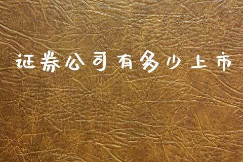证券公司有多少上市_https://m.fsyjjx.cn_期货保证金计算_第1张