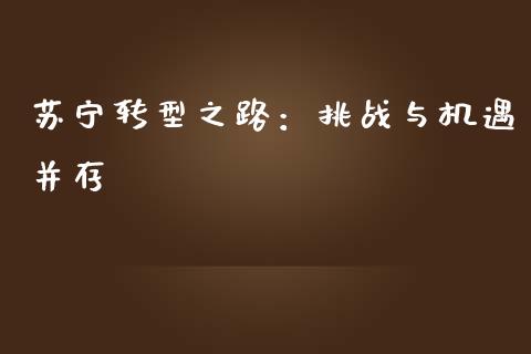 苏宁转型之路：挑战与机遇并存_https://m.fsyjjx.cn_期货保证金_第1张