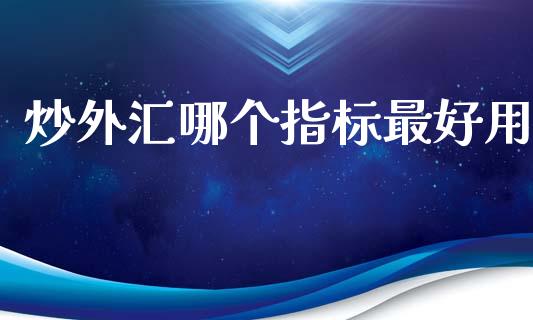 炒外汇哪个指标最好用_https://m.fsyjjx.cn_期货如何开户_第1张