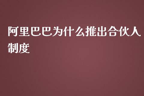 阿里巴巴为什么推出合伙人制度_https://m.fsyjjx.cn_期货保证金_第1张