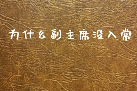 为什么副主席没入常_https://m.fsyjjx.cn_股指期货保证金_第1张