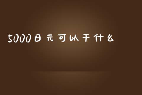5000日元可以干什么_https://m.fsyjjx.cn_股指期货保证金_第1张
