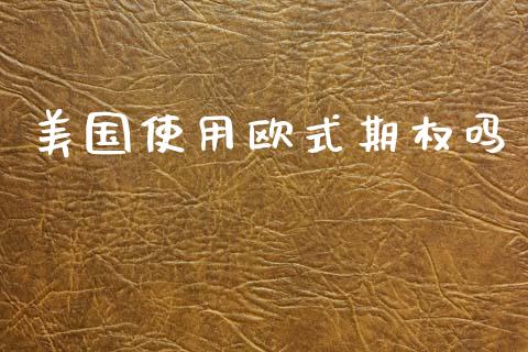 美国使用欧式期权吗_https://m.fsyjjx.cn_期货如何开户_第1张