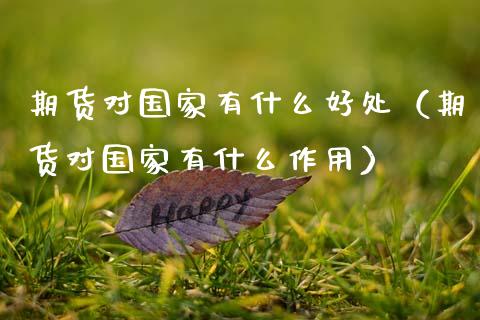 期货对国家有什么好处（期货对国家有什么作用）_https://m.fsyjjx.cn_期货保证金_第1张