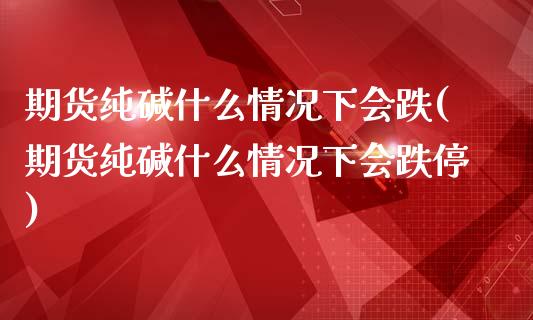 期货纯碱什么情况下会跌(期货纯碱什么情况下会跌停)_https://m.fsyjjx.cn_期货如何开户_第1张
