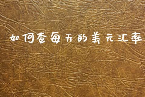 如何查每天的美元汇率_https://m.fsyjjx.cn_股指期货保证金_第1张