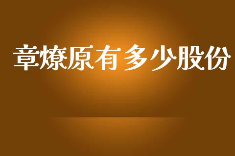 章燎原有多少股份_https://m.fsyjjx.cn_期货如何开户_第1张