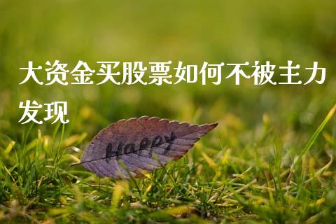 大资金买股票如何不被主力发现_https://m.fsyjjx.cn_股指期货保证金_第1张