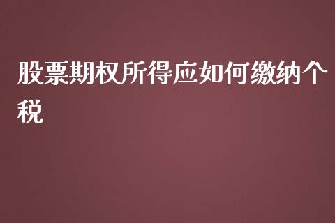 股票期权所得应如何缴纳个税_https://m.fsyjjx.cn_期货如何开户_第1张