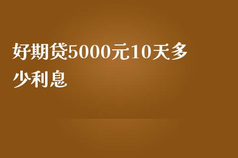 好期贷5000元10天多少利息_https://m.fsyjjx.cn_期货保证金计算_第1张