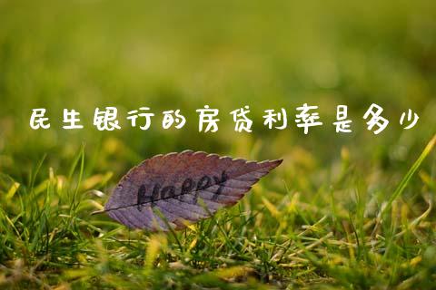 民生银行的房贷利率是多少_https://m.fsyjjx.cn_期货如何开户_第1张