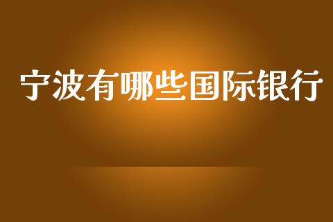 宁波有哪些国际银行_https://m.fsyjjx.cn_股指期货保证金_第1张