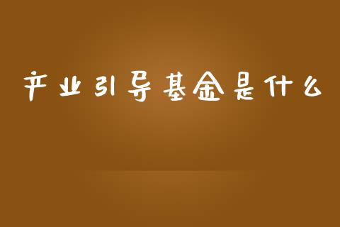 产业引导基金是什么_https://m.fsyjjx.cn_股指期货保证金_第1张