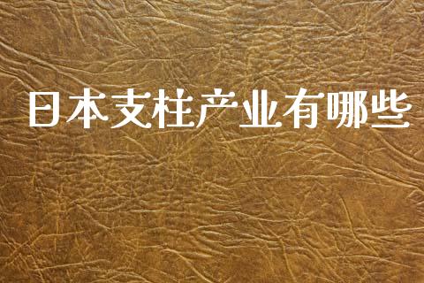 日本支柱产业有哪些_https://m.fsyjjx.cn_期货保证金_第1张