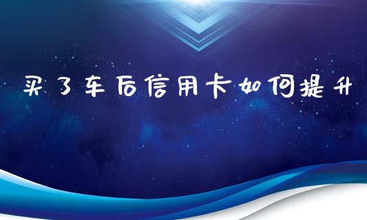 买了车后信用卡如何提升_https://m.fsyjjx.cn_期货保证金_第1张