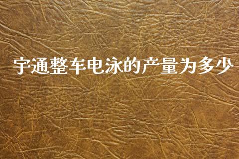 宇通整车电泳的产量为多少_https://m.fsyjjx.cn_股指期货保证金_第1张