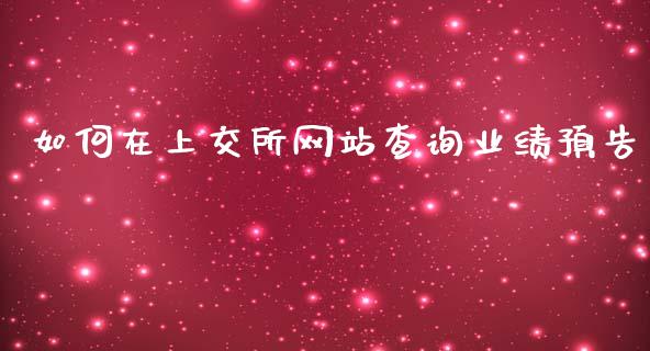 如何在上交所网站查询业绩预告_https://m.fsyjjx.cn_期货保证金计算_第1张