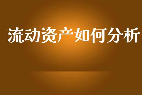 流动资产如何分析_https://m.fsyjjx.cn_股指期货保证金_第1张