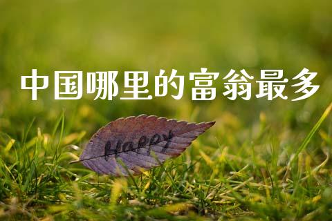 中国哪里的富翁最多_https://m.fsyjjx.cn_股指期货保证金_第1张