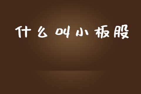 什么叫小板股_https://m.fsyjjx.cn_股指期货保证金_第1张