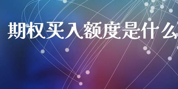 期权买入额度是什么_https://m.fsyjjx.cn_期货如何开户_第1张