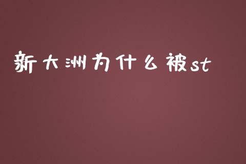 新大洲为什么被st_https://m.fsyjjx.cn_股指期货保证金_第1张