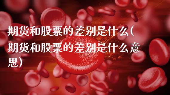 期货和股票的差别是什么(期货和股票的差别是什么意思)_https://m.fsyjjx.cn_股指期货保证金_第1张
