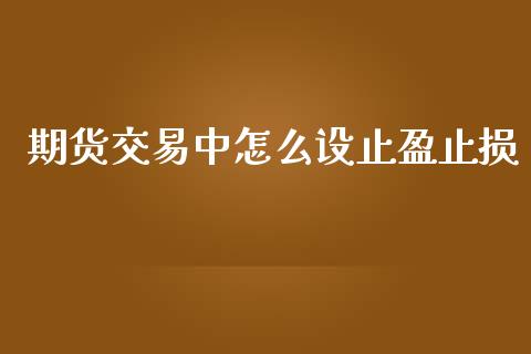 期货交易中怎么设止盈止损_https://m.fsyjjx.cn_股指期货保证金_第1张