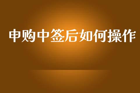 申购中签后如何操作_https://m.fsyjjx.cn_期货保证金_第1张