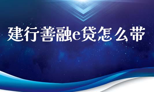 建行善融e贷怎么带_https://m.fsyjjx.cn_股指期货保证金_第1张