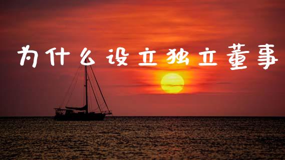 为什么设立独立董事_https://m.fsyjjx.cn_股指期货保证金_第1张