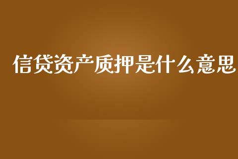 信贷资产质押是什么意思_https://m.fsyjjx.cn_期货保证金计算_第1张