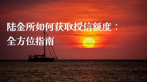 陆金所如何获取授信额度：全方位指南_https://m.fsyjjx.cn_股指期货保证金_第1张