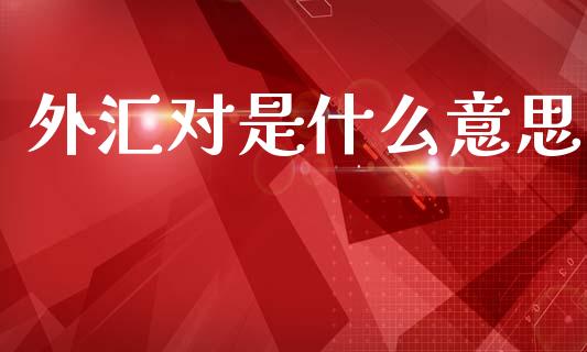 外汇对是什么意思_https://m.fsyjjx.cn_期货如何开户_第1张